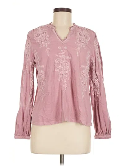 Pre-owned Soft Surroundings Long Sleeve Blouse In Pink