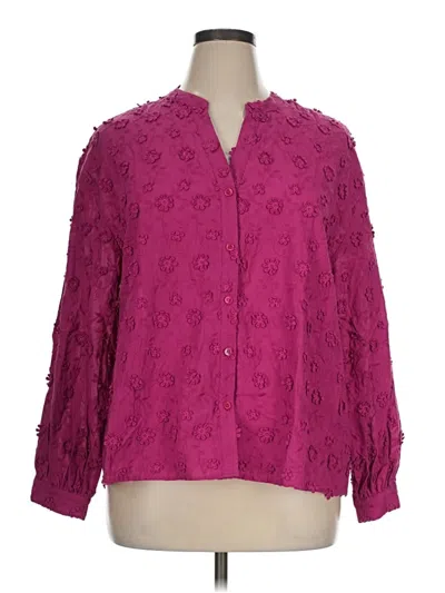 Pre-owned Soft Surroundings Long Sleeve Blouse In Pink