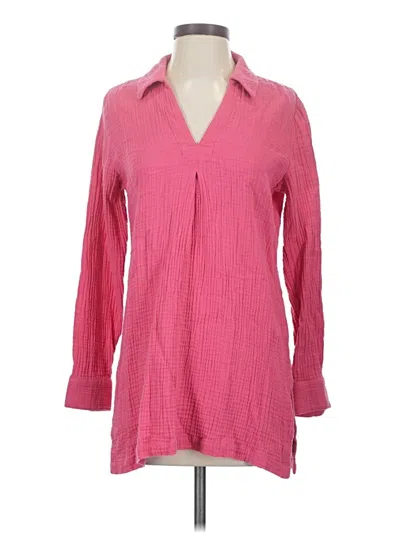 Pre-owned Soft Surroundings Long Sleeve Blouse In Pink