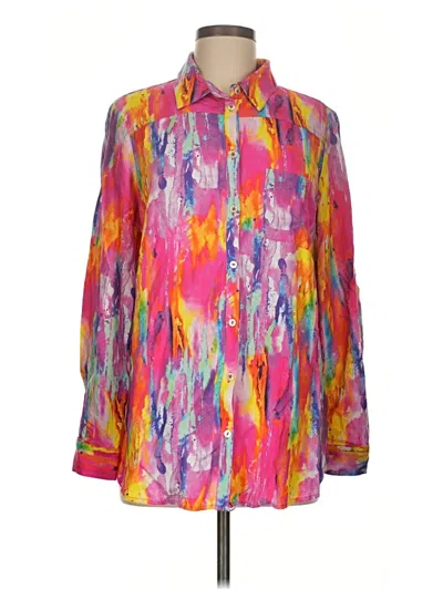 Pre-owned Soft Surroundings Long Sleeve Blouse In Pink