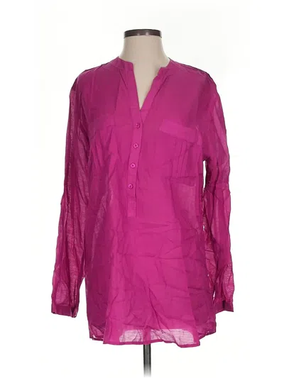 Pre-owned Soft Surroundings Long Sleeve Blouse In Purple
