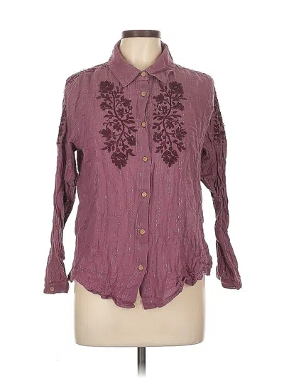Pre-owned Soft Surroundings Long Sleeve Blouse In Purple
