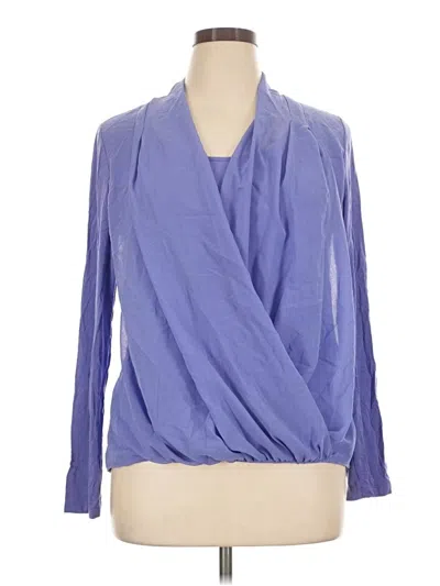 Pre-owned Soft Surroundings Long Sleeve Blouse In Purple