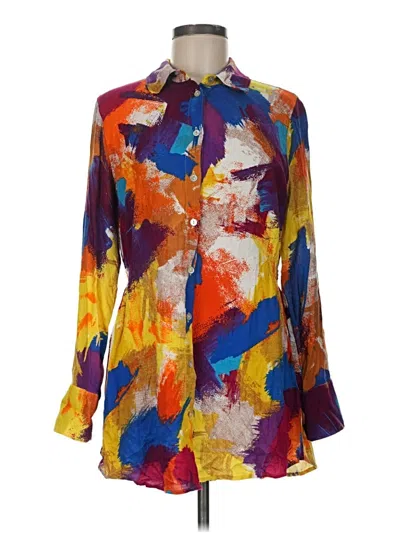 Pre-owned Soft Surroundings Long Sleeve Blouse In Purple