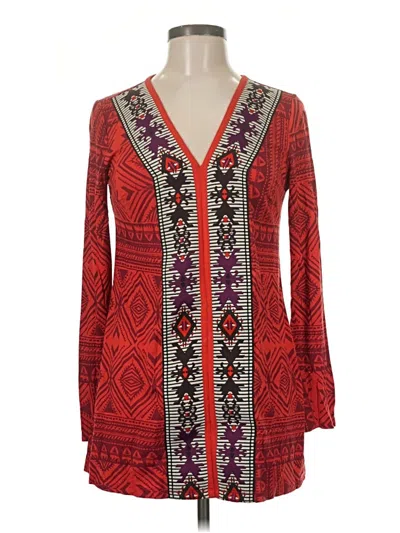 Pre-owned Soft Surroundings Long Sleeve Blouse In Red