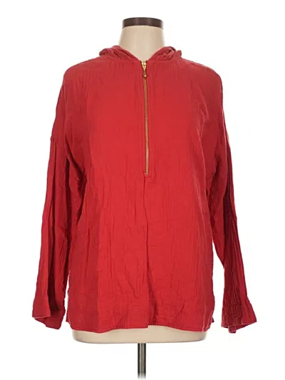 Pre-owned Soft Surroundings Long Sleeve Blouse In Red