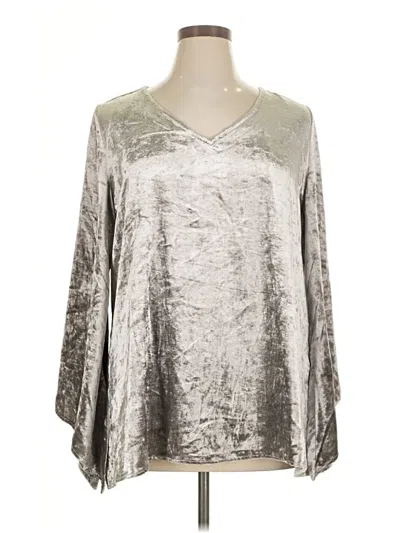 Pre-owned Soft Surroundings Long Sleeve Blouse In Silver
