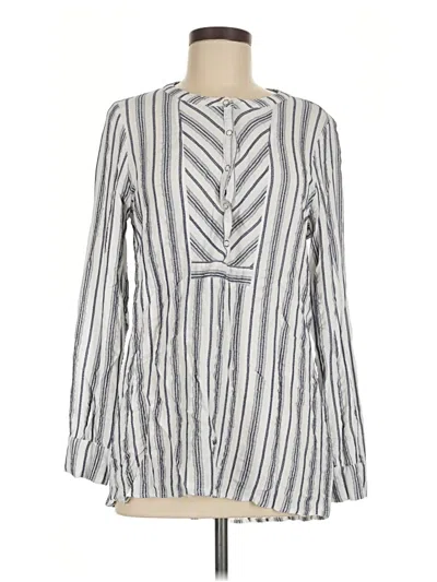 Pre-owned Soft Surroundings Long Sleeve Blouse In Silver
