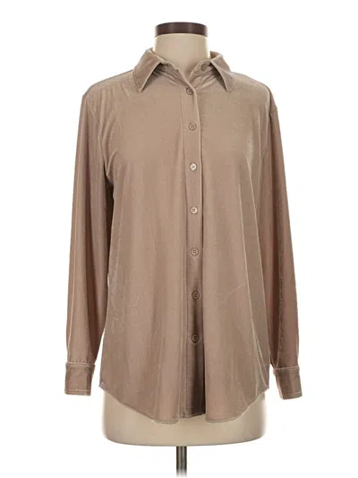 Pre-owned Soft Surroundings Long Sleeve Blouse In Tan