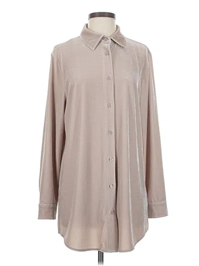 Pre-owned Soft Surroundings Long Sleeve Blouse In Tan