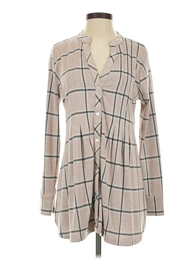 Pre-owned Soft Surroundings Long Sleeve Blouse In Tan