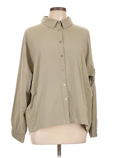 Pre-owned Soft Surroundings Long Sleeve Blouse In Tan