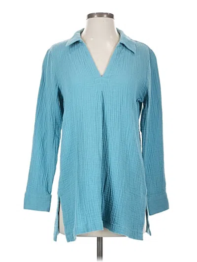Pre-owned Soft Surroundings Long Sleeve Blouse In Teal