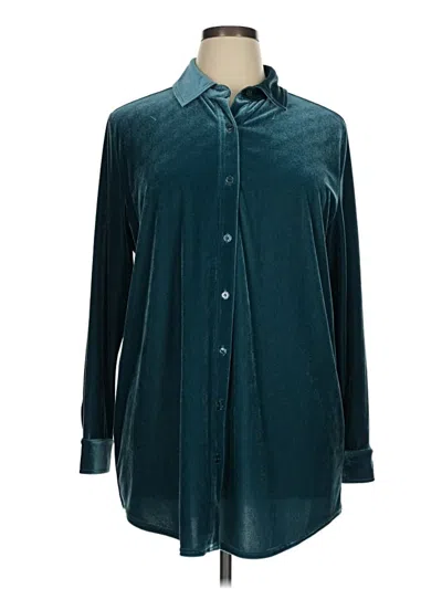 Pre-owned Soft Surroundings Long Sleeve Blouse In Teal
