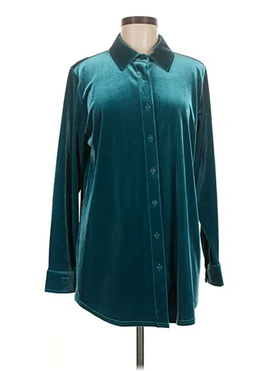 Pre-owned Soft Surroundings Long Sleeve Blouse In Teal