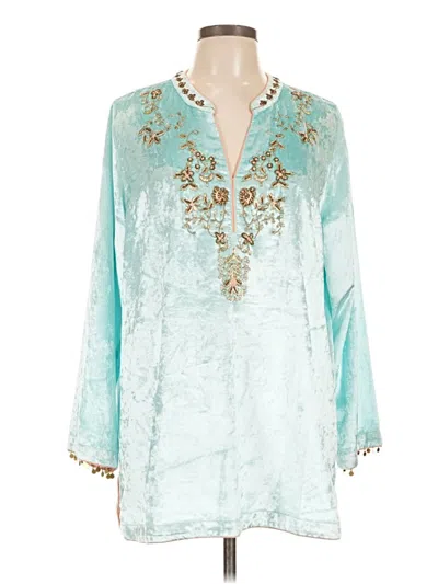 Pre-owned Soft Surroundings Long Sleeve Blouse In Teal