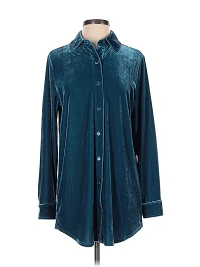 Pre-owned Soft Surroundings Long Sleeve Blouse In Teal