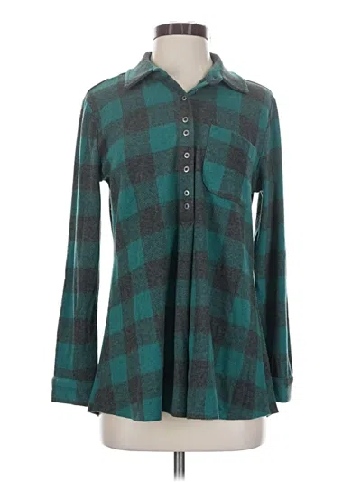 Pre-owned Soft Surroundings Long Sleeve Blouse In Teal