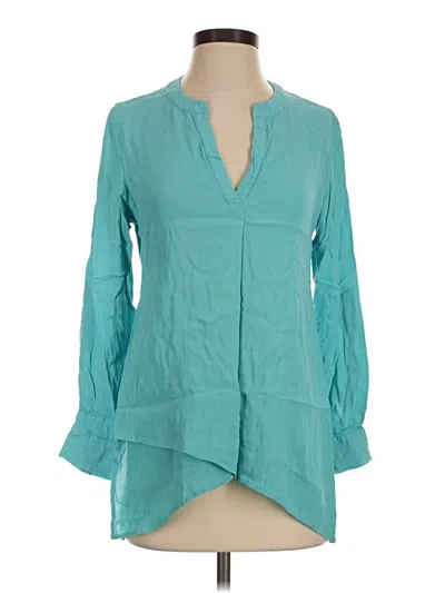 Pre-owned Soft Surroundings Long Sleeve Blouse In Teal