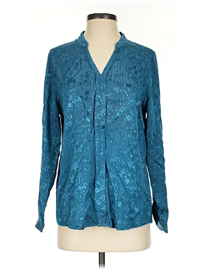 Pre-owned Soft Surroundings Long Sleeve Blouse In Teal