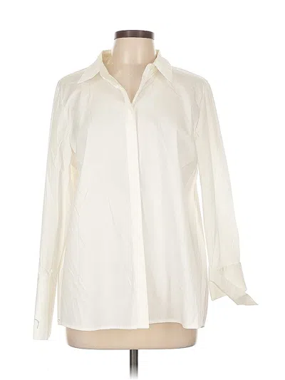 Pre-owned Soft Surroundings Long Sleeve Blouse In White