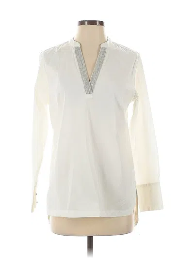 Pre-owned Soft Surroundings Long Sleeve Blouse In White