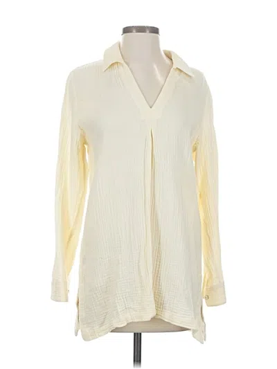 Pre-owned Soft Surroundings Long Sleeve Blouse In White