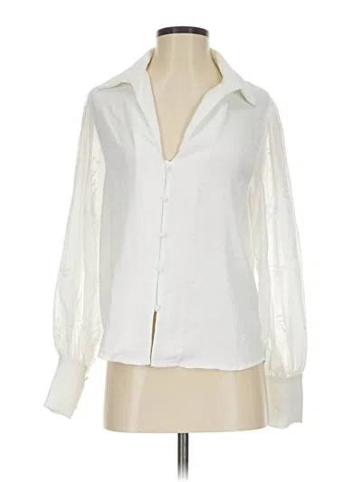 Pre-owned Soft Surroundings Long Sleeve Blouse In White