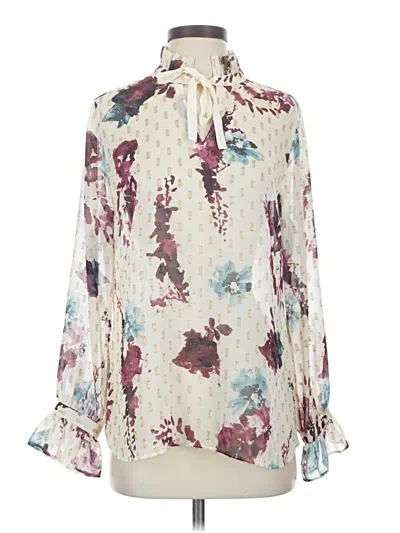 Pre-owned Soft Surroundings Long Sleeve Blouse In White