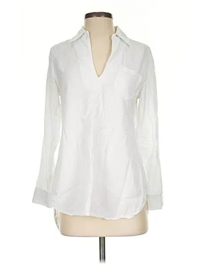 Pre-owned Soft Surroundings Long Sleeve Blouse In White