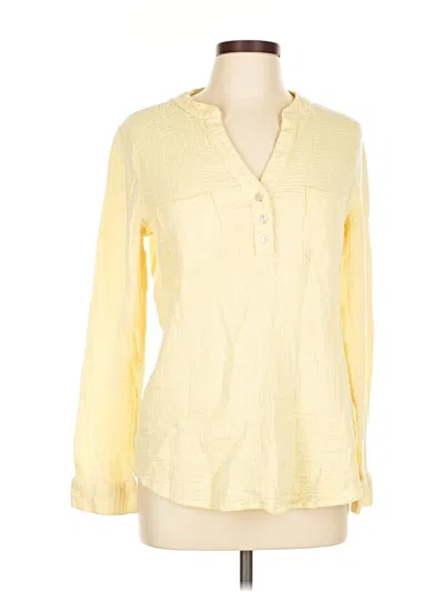 Pre-owned Soft Surroundings Long Sleeve Blouse In Yellow