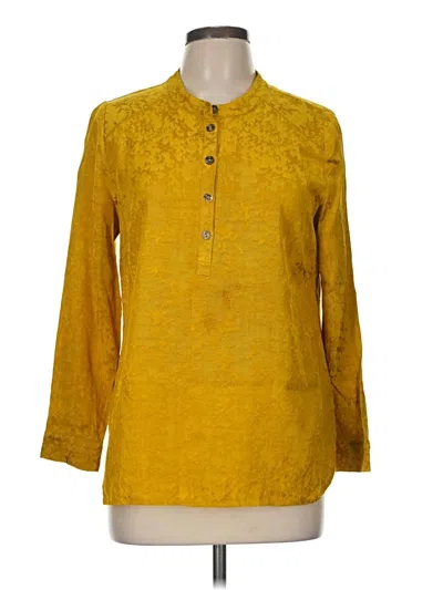 Pre-owned Soft Surroundings Long Sleeve Blouse In Yellow