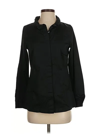 Pre-owned Soft Surroundings Long Sleeve Button Down Shirt In Black