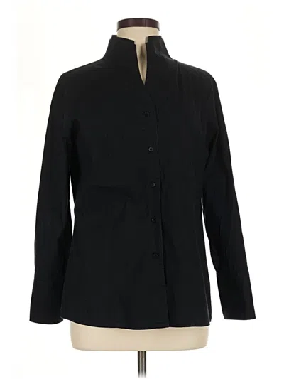 Pre-owned Soft Surroundings Long Sleeve Button Down Shirt In Black