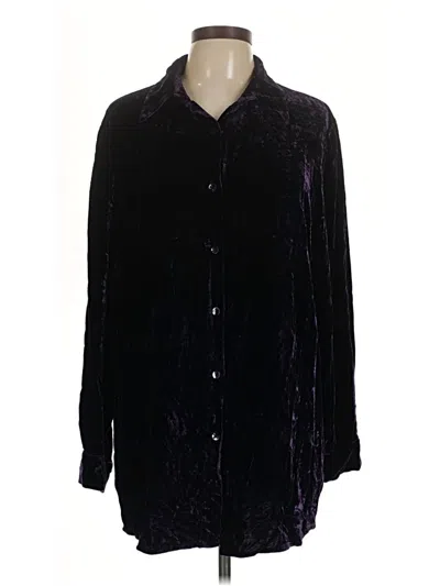 Pre-owned Soft Surroundings Long Sleeve Button Down Shirt In Black