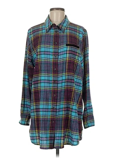 Pre-owned Soft Surroundings Long Sleeve Button Down Shirt In Blue