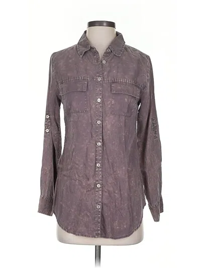 Pre-owned Soft Surroundings Long Sleeve Button Down Shirt In Gray