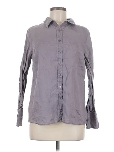 Pre-owned Soft Surroundings Long Sleeve Button Down Shirt In Gray