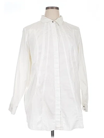 Pre-owned Soft Surroundings Long Sleeve Button Down Shirt In Ivory