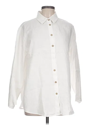 Pre-owned Soft Surroundings Long Sleeve Button Down Shirt In Ivory
