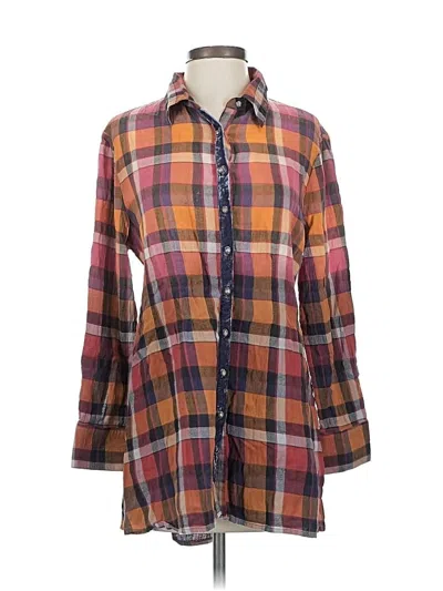 Pre-owned Soft Surroundings Long Sleeve Button Down Shirt In Orange