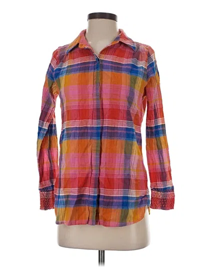 Pre-owned Soft Surroundings Long Sleeve Button Down Shirt In Orange