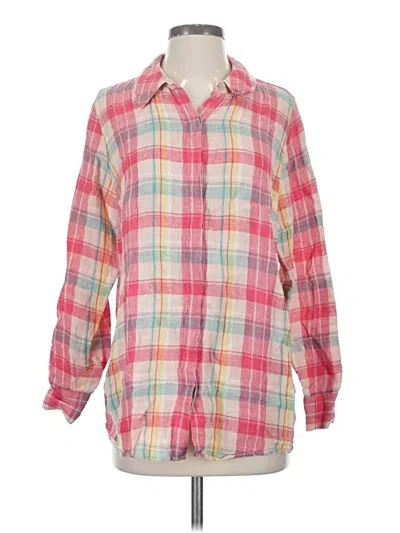 Pre-owned Soft Surroundings Long Sleeve Button Down Shirt In Pink