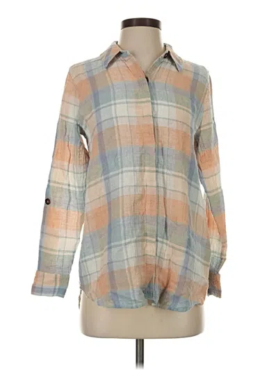 Pre-owned Soft Surroundings Long Sleeve Button Down Shirt In Tan