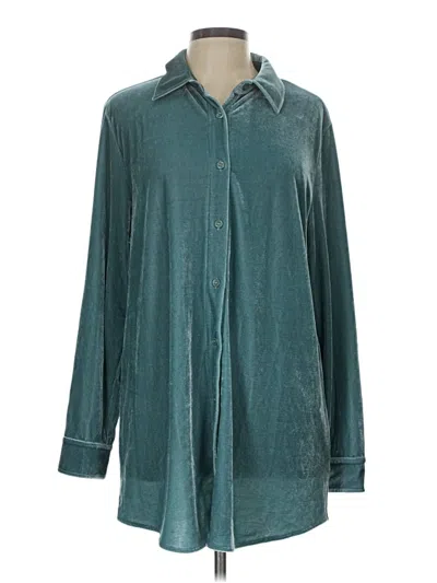 Pre-owned Soft Surroundings Long Sleeve Button Down Shirt In Teal