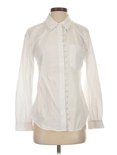 Pre-owned Soft Surroundings Long Sleeve Button Down Shirt In White