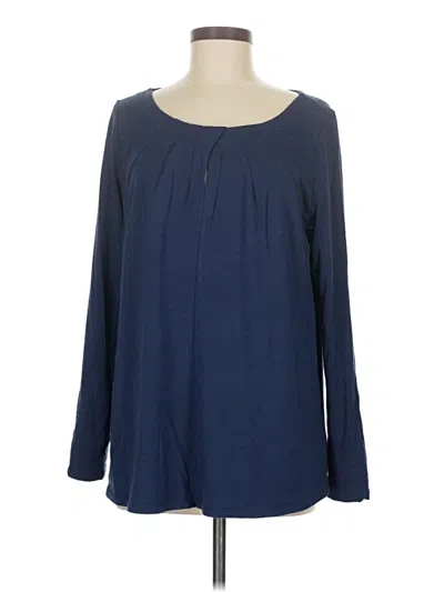 Pre-owned Soft Surroundings Long Sleeve Henley Shirt In Blue