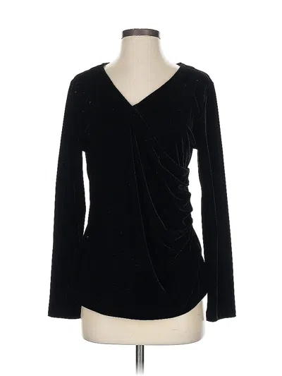 Pre-owned Soft Surroundings Long Sleeve T-shirt In Black