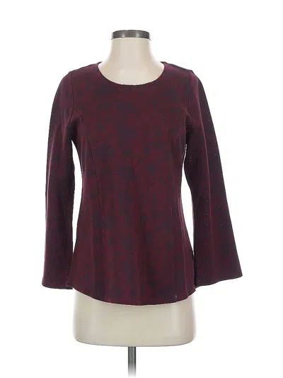 Pre-owned Soft Surroundings Long Sleeve T-shirt In Burgundy