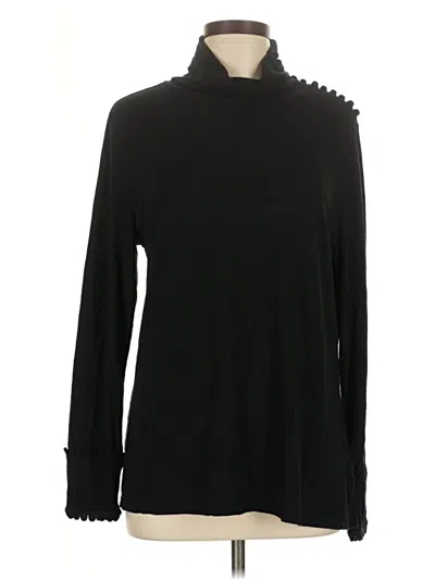 Pre-owned Soft Surroundings Long Sleeve Top Black Crew Neck Tops